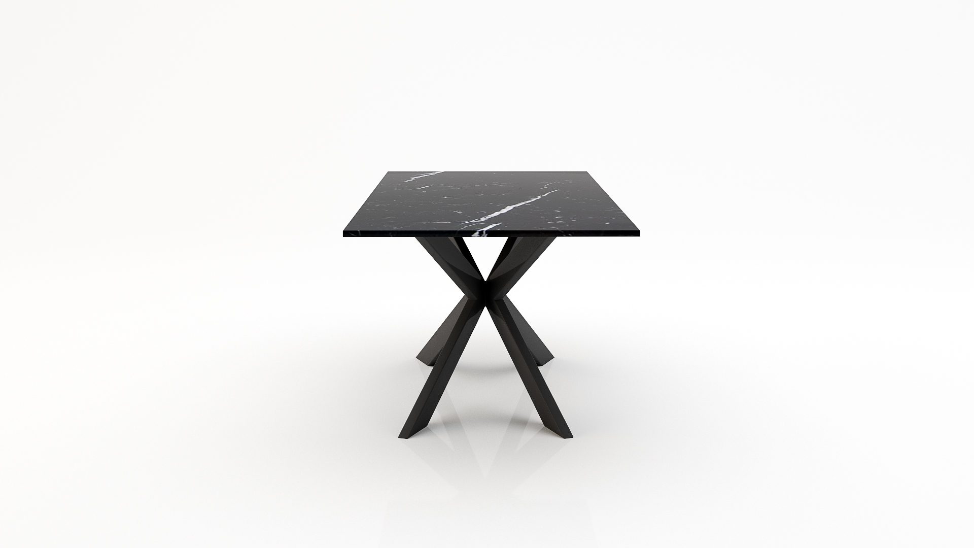 Rechthoekige marmeren eettafel Matrix Farfalle Nero Marquina
