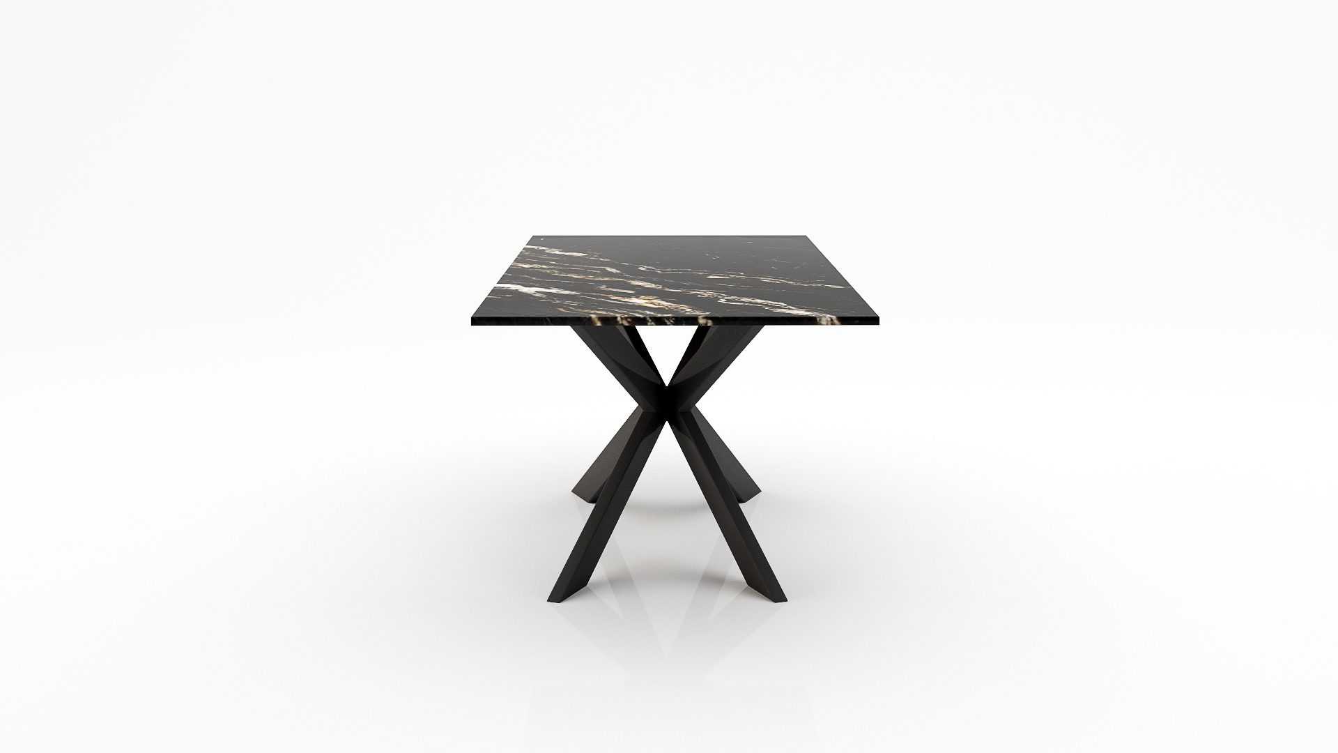 Rechthoekige marmeren eettafel Matrix Farfalle – Titanium