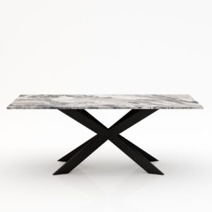 Rechthoekige marmeren eettafel Matrix Farfalle Arabescato Orobico Grigio
