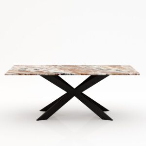 Rechthoekige marmeren eettafel Matrix Farfalle Arabescato Orobico Rosso