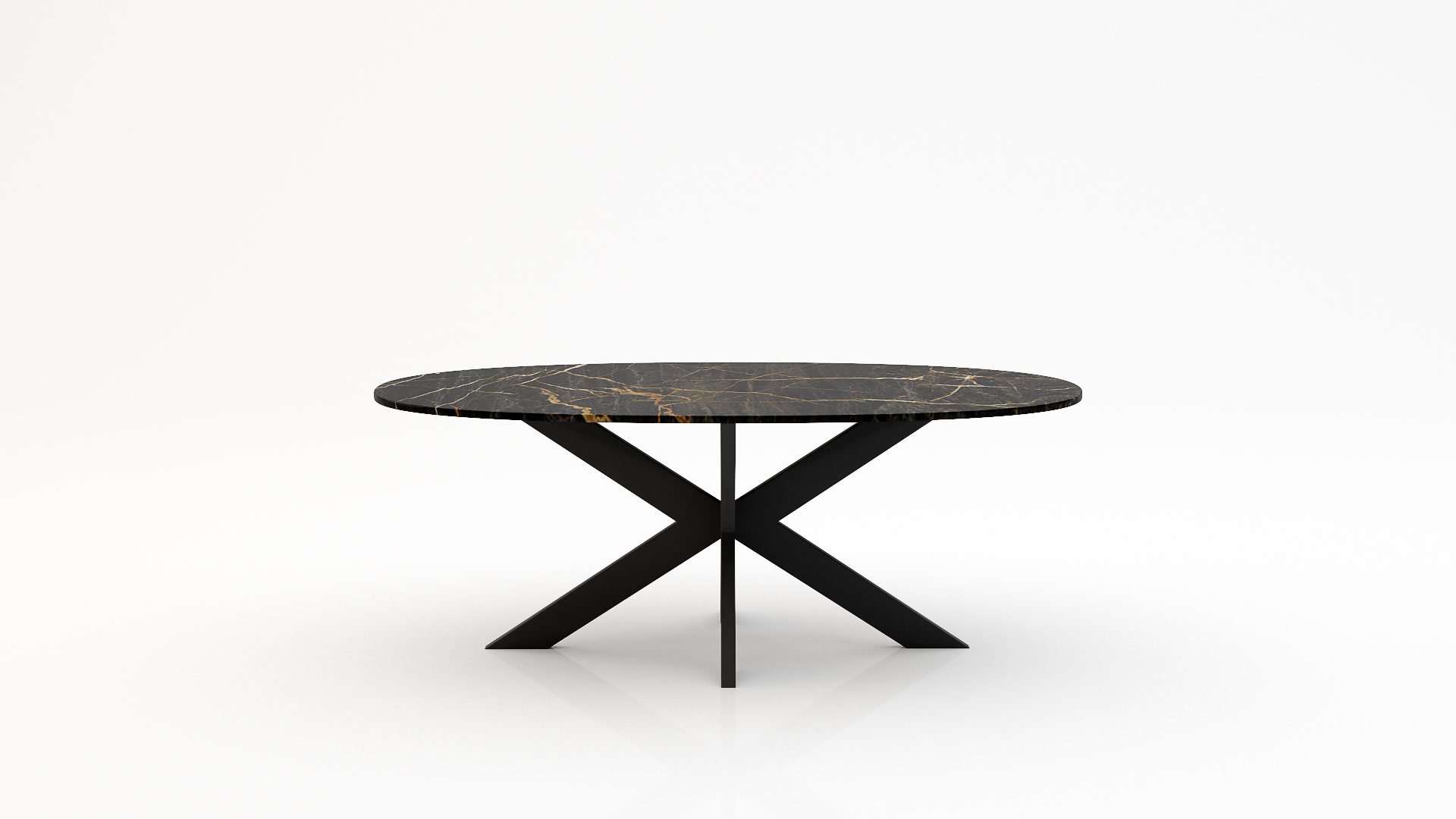 Ovale marmeren eettafel Matrix normale Nero saint port laurent