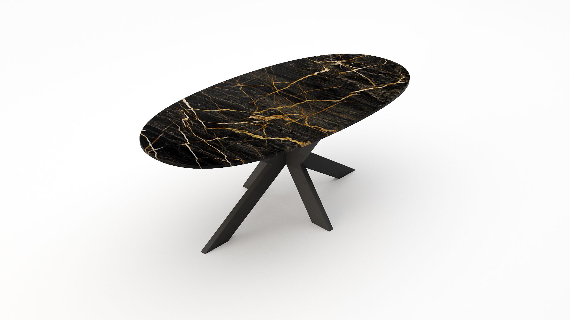 Ovale marmeren eettafel Matrix normale Nero saint port laurent