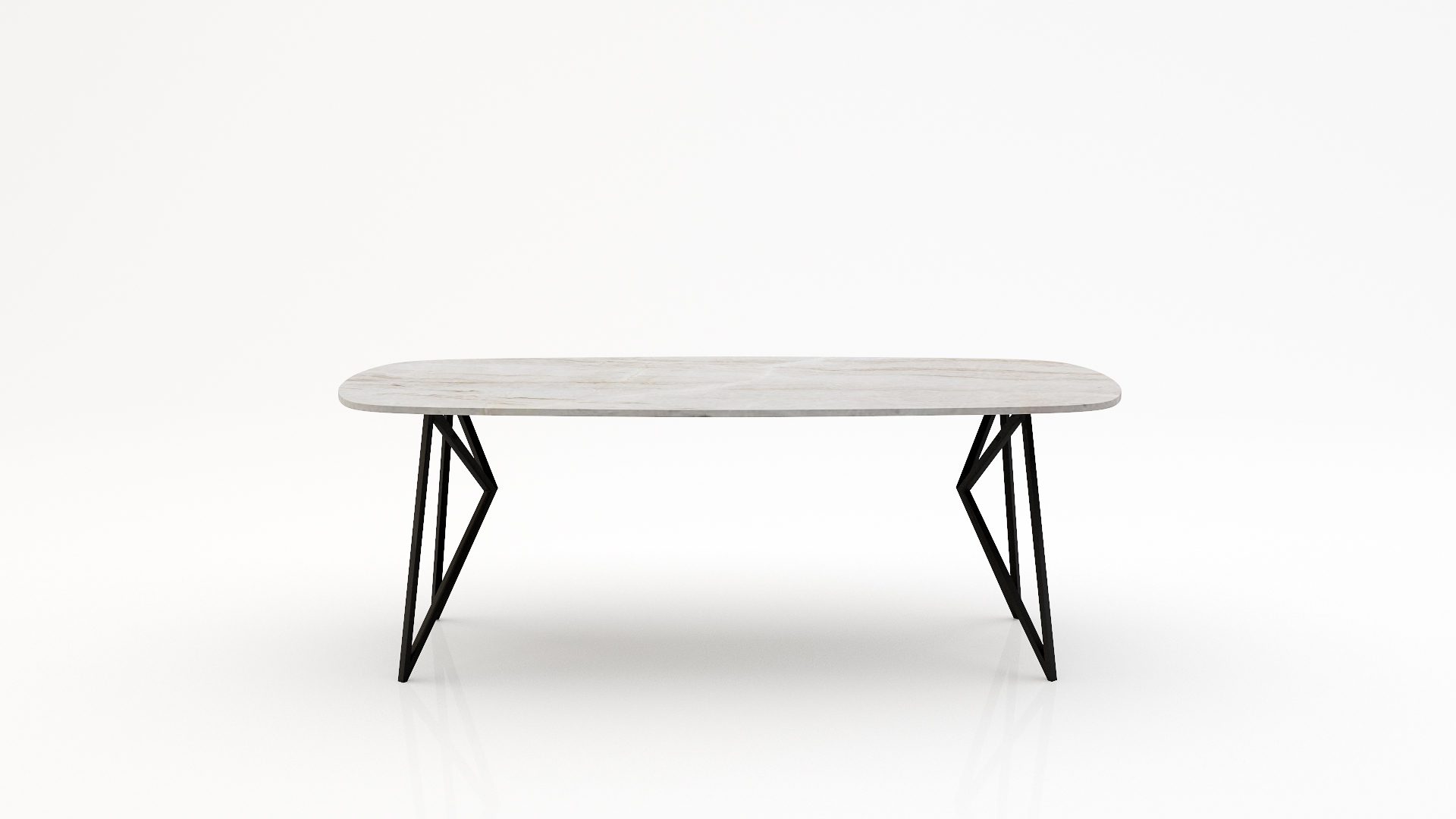 Deens ovale marmeren eettafel Pipistrello Taj Mahal Quartzite