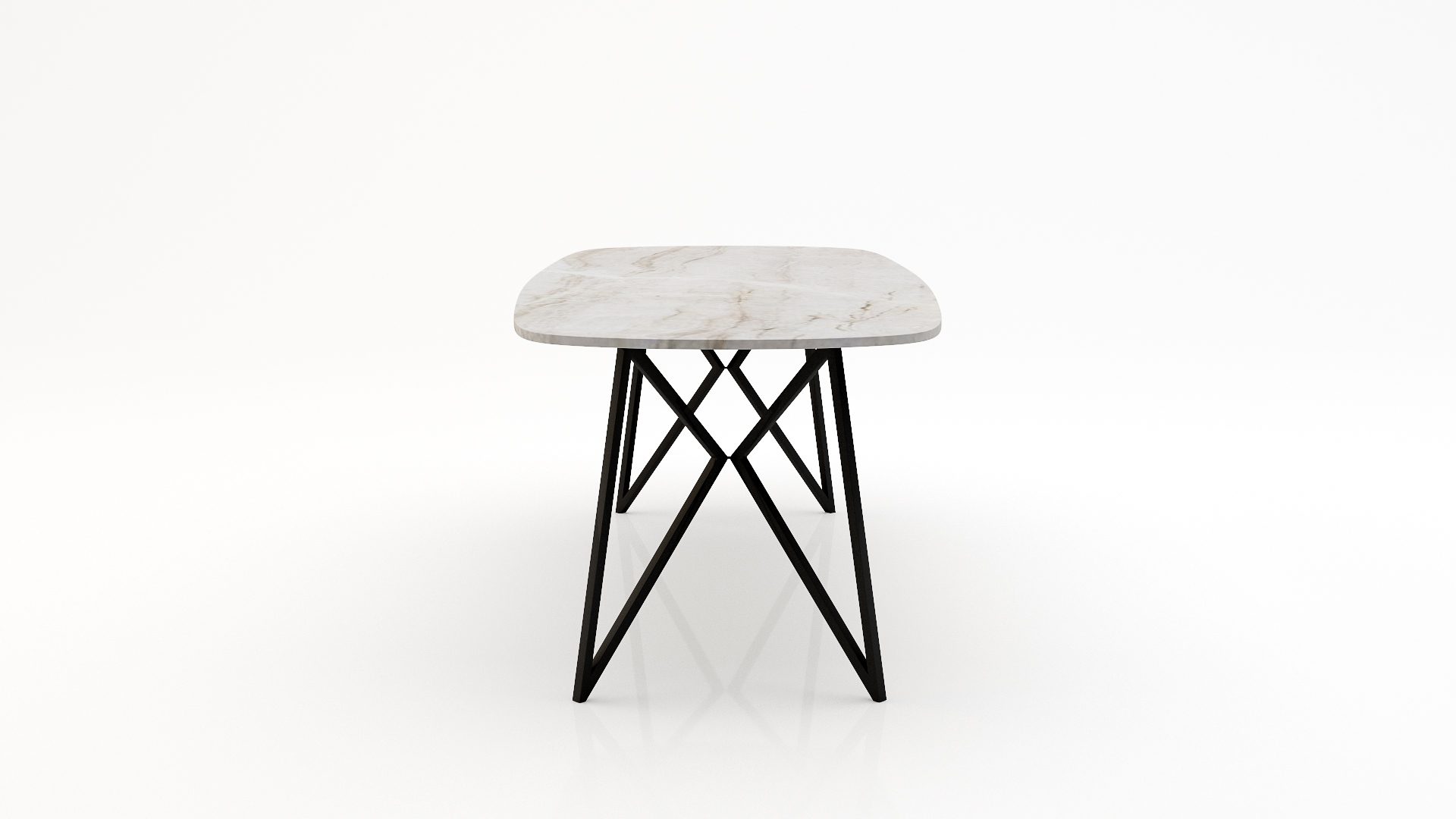 Deens ovale marmeren eettafel Pipistrello Taj Mahal Quartzite