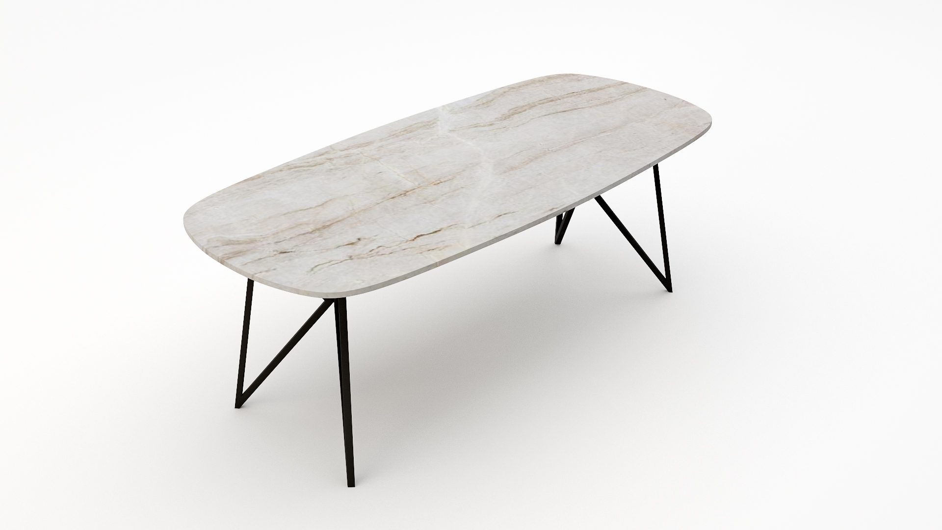 Deens ovale marmeren eettafel Pipistrello Taj Mahal Quartzite