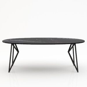 Ovale marmeren eettafel Pipistrello – Nero Marquina