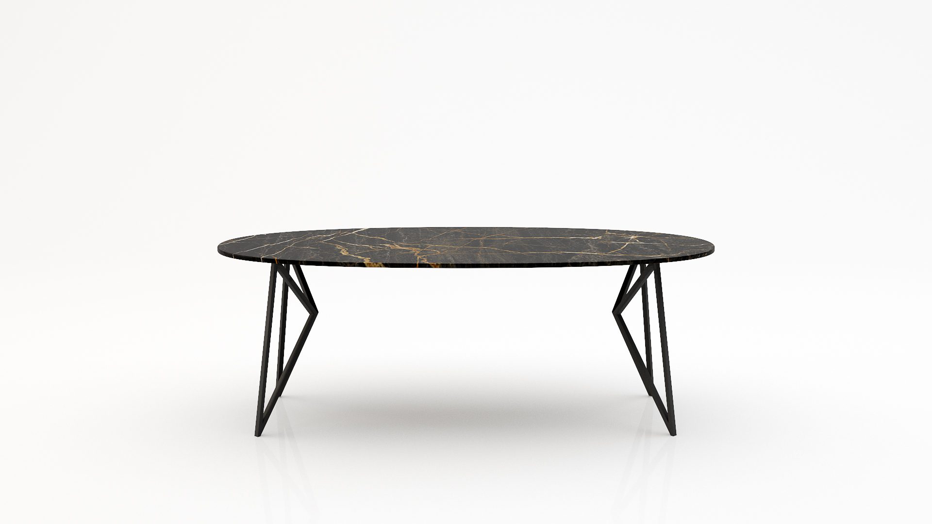 Ovale marmeren eettafel Pipistrello Nero saint port laurent