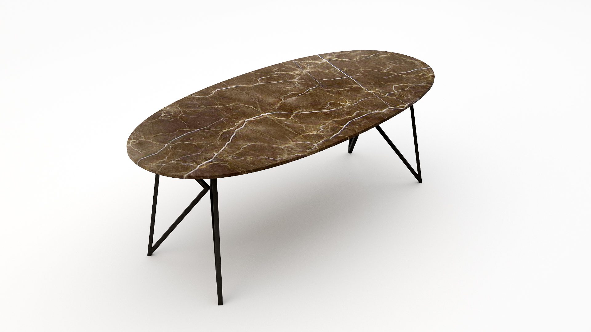Ovale marmeren eettafel Pipistrello – Royal Brown