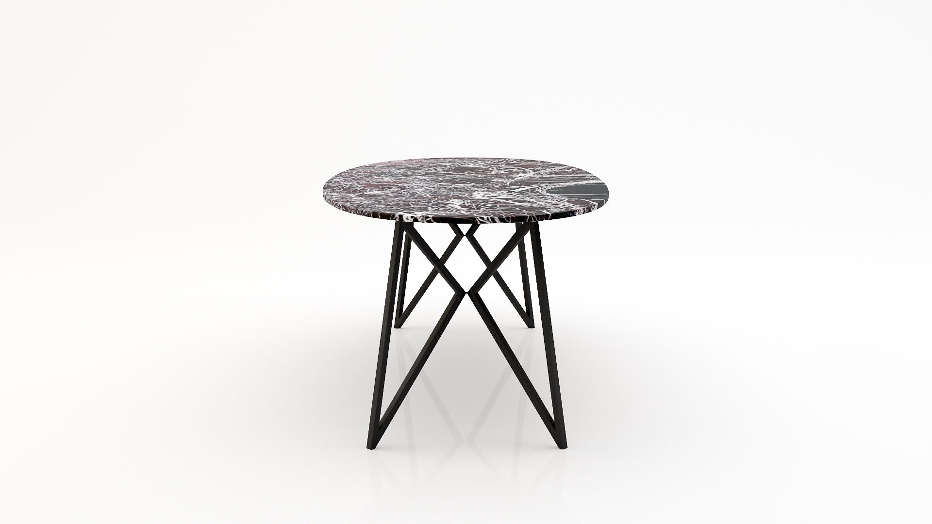 Ovale marmeren eettafel Pipistrello – Rosso Levanto