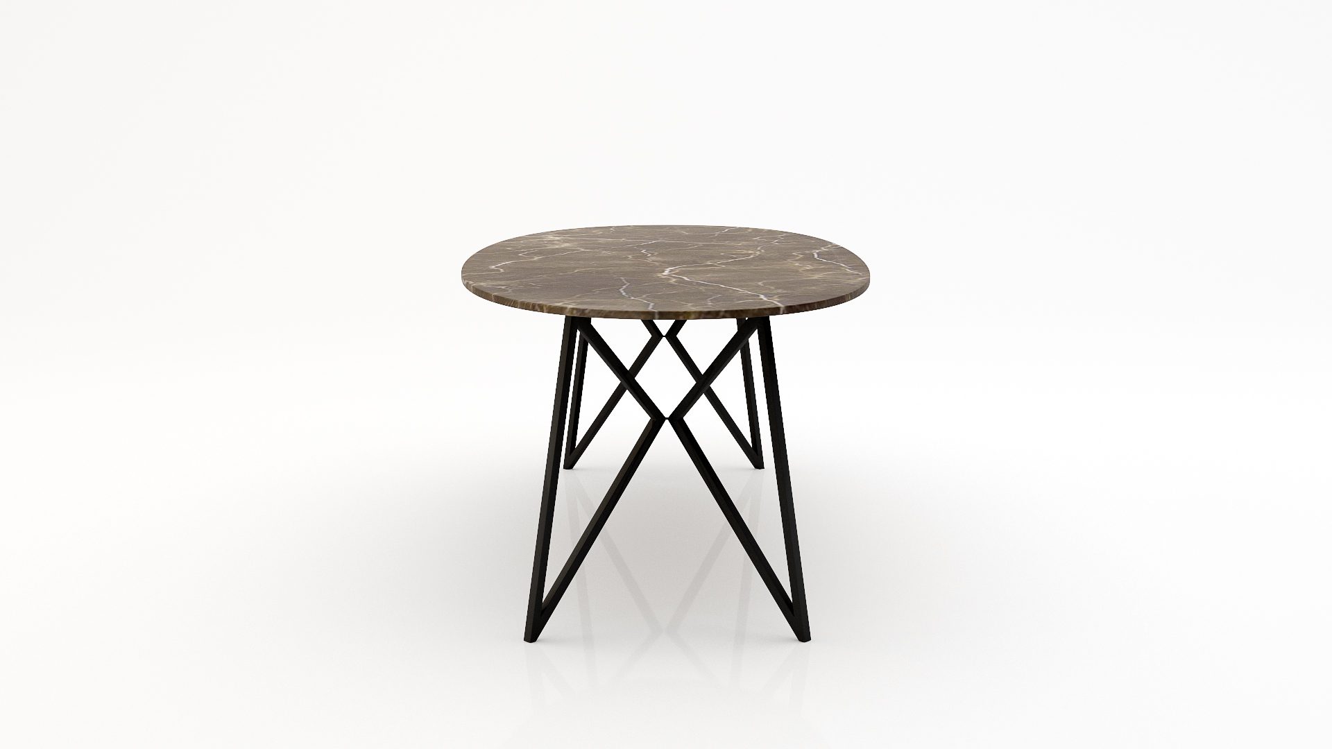 Ovale marmeren eettafel Pipistrello – Royal Brown