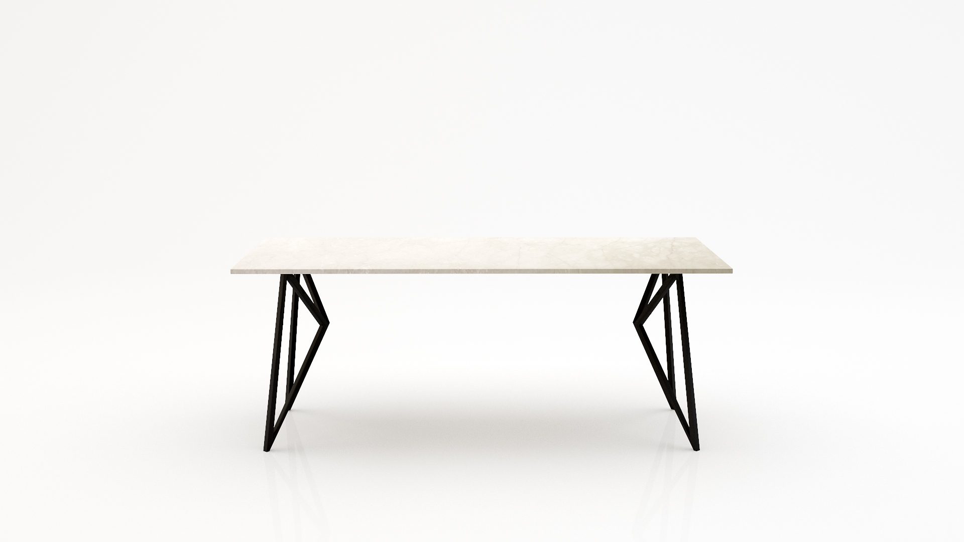 Rechthoekige marmeren eettafel Pipistrello Botticino Semi Classico