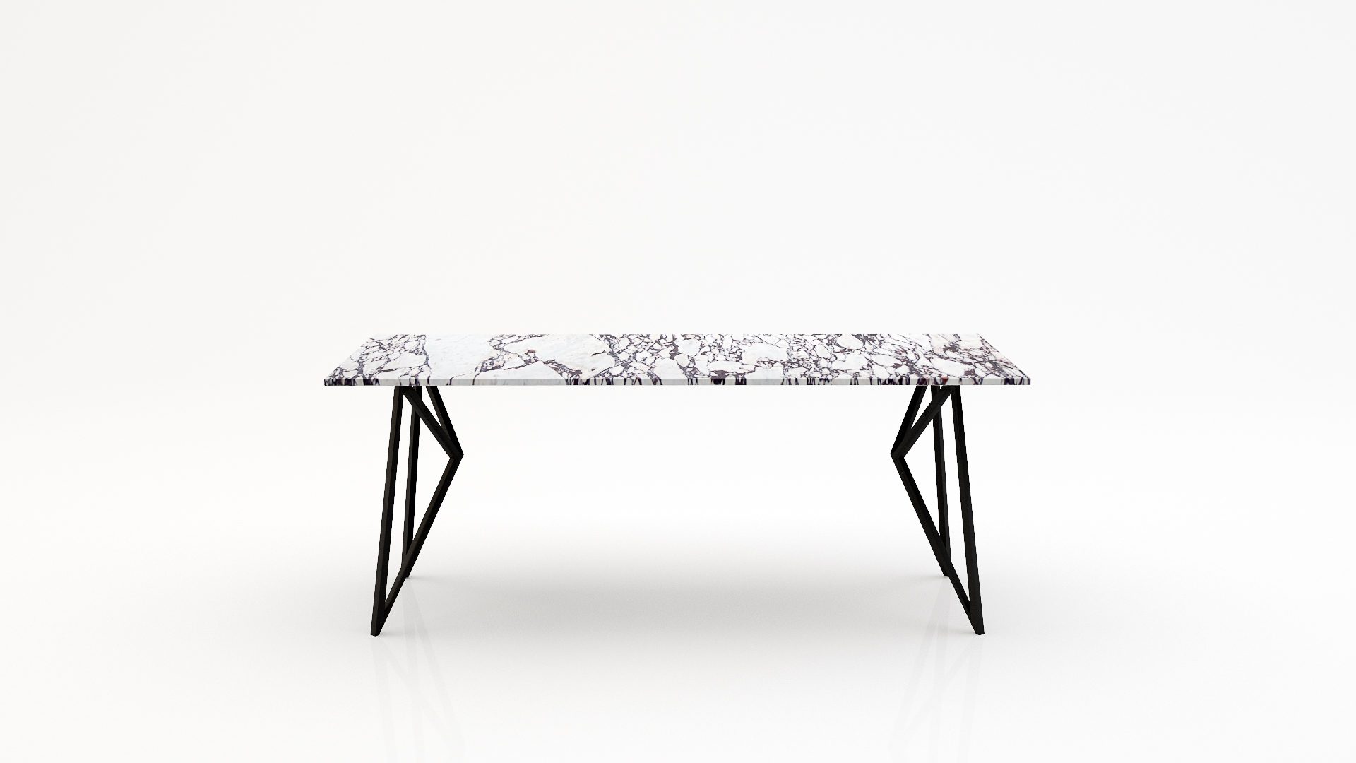 Rechthoekige marmeren eettafel Pipistrello – Calcatta Viola