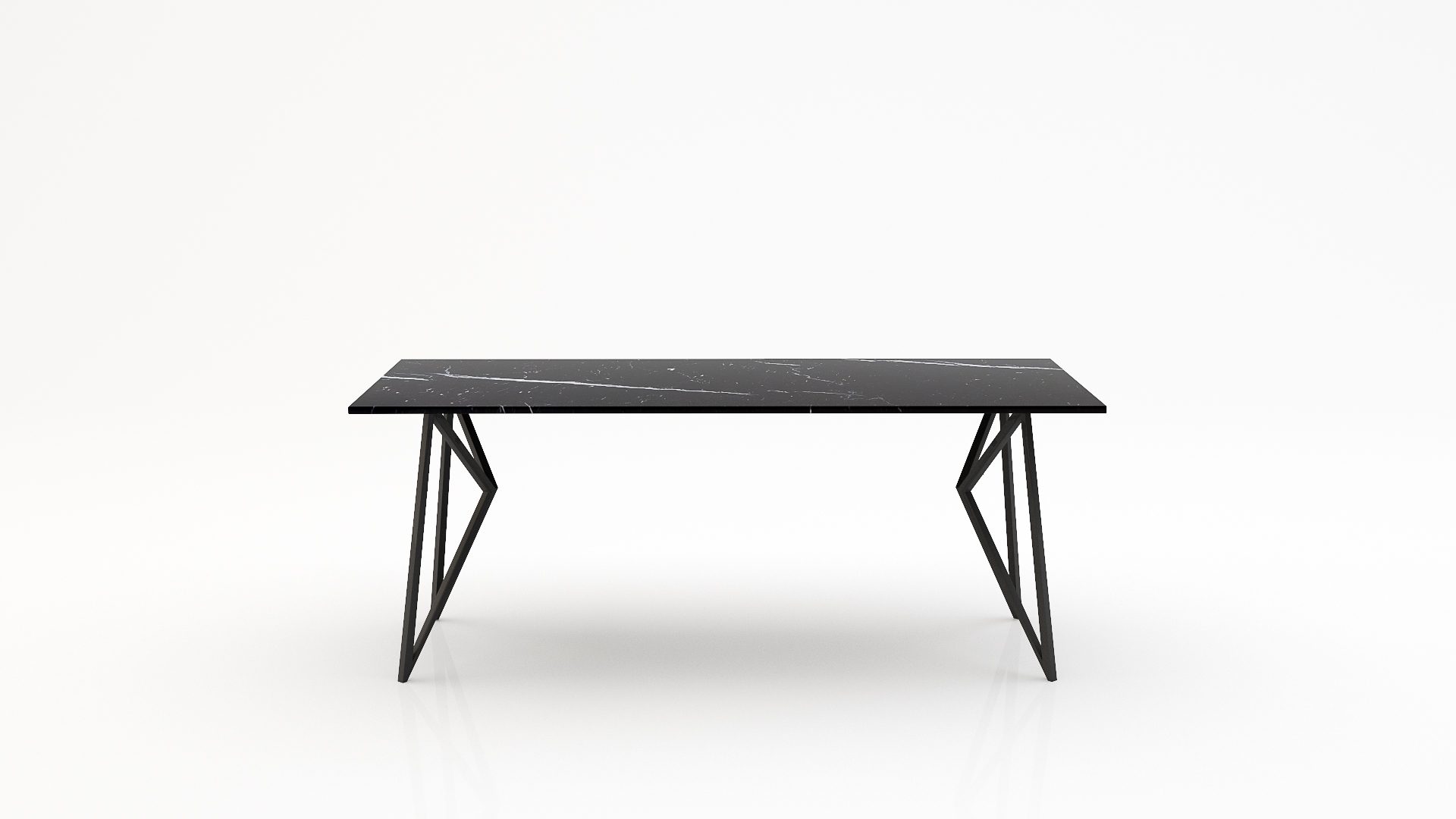 Rechthoekige marmeren eettafel Pipistrello – Nero Marquina
