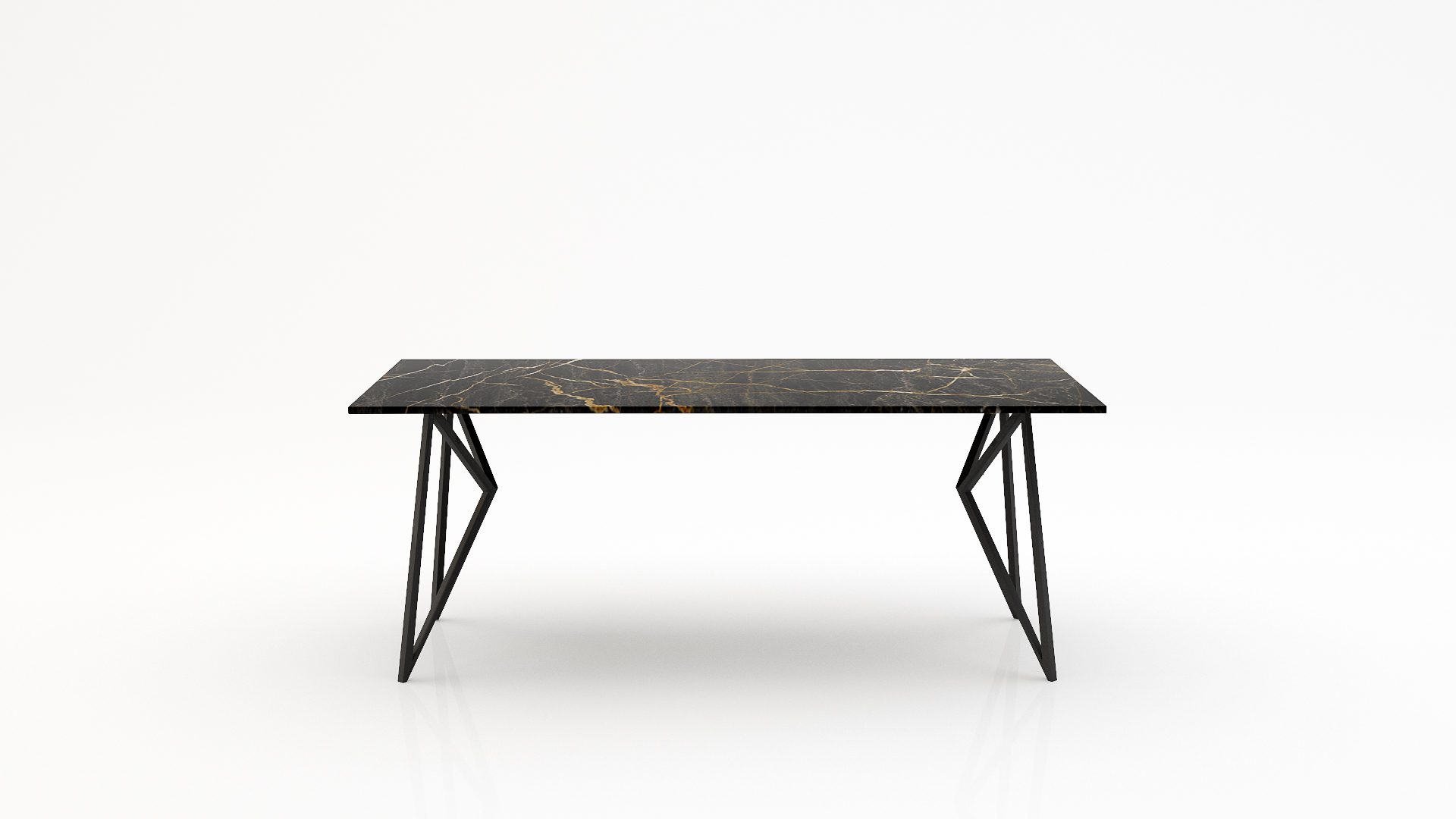 Rechthoekige marmeren eettafel Pipistrello Nero saint port laurent