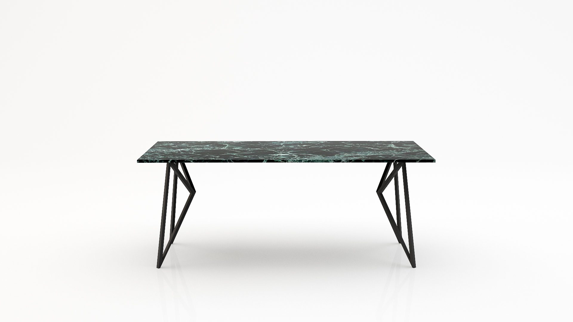 Rechthoekige marmeren eettafel Pipistrello Verde rameggiato