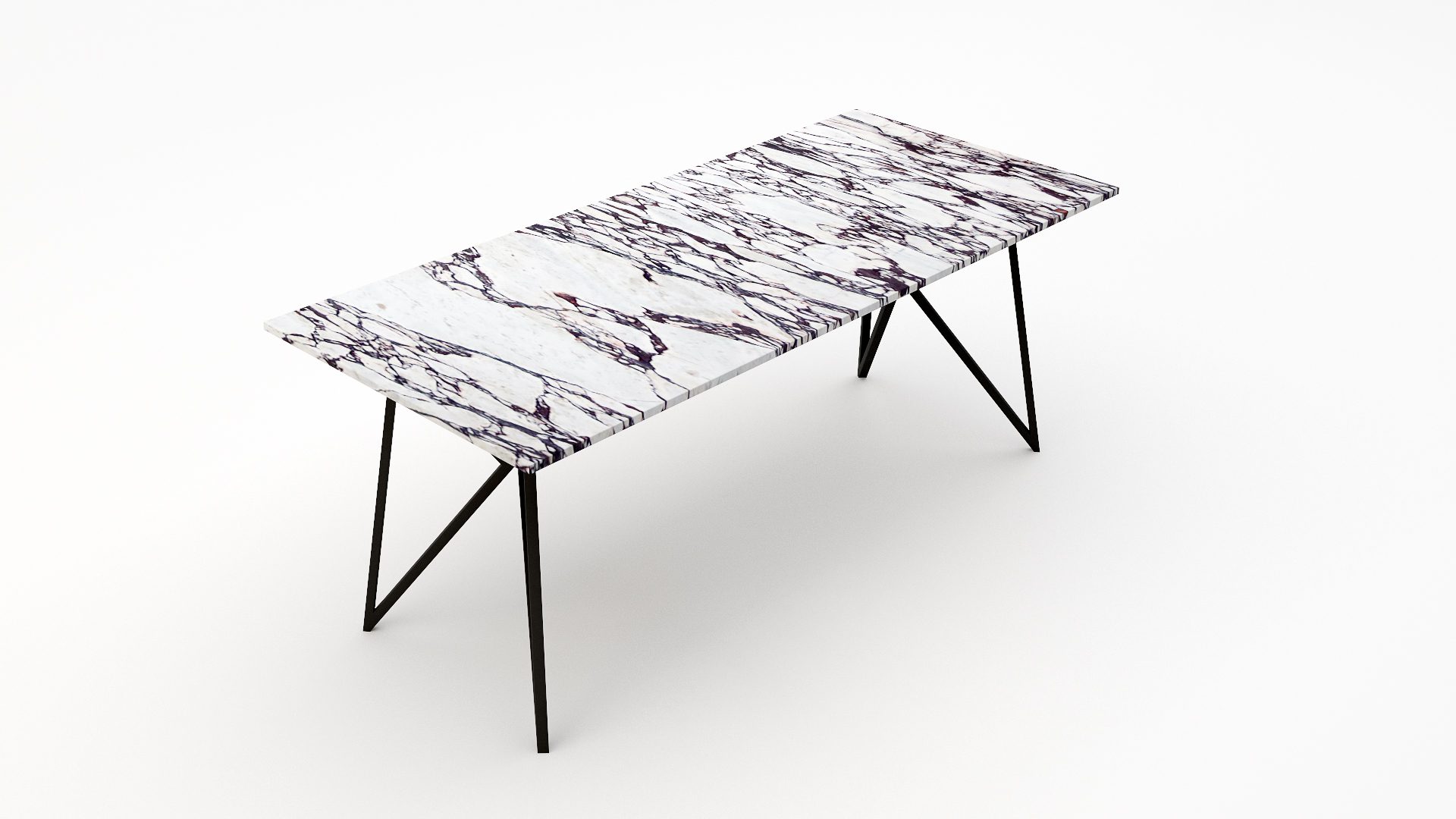 Rechthoekige marmeren eettafel Pipistrello – Calcatta Viola