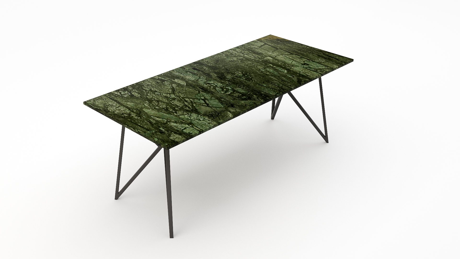 Rechthoekige marmeren eettafel Pipistrello – Verde Guatemala