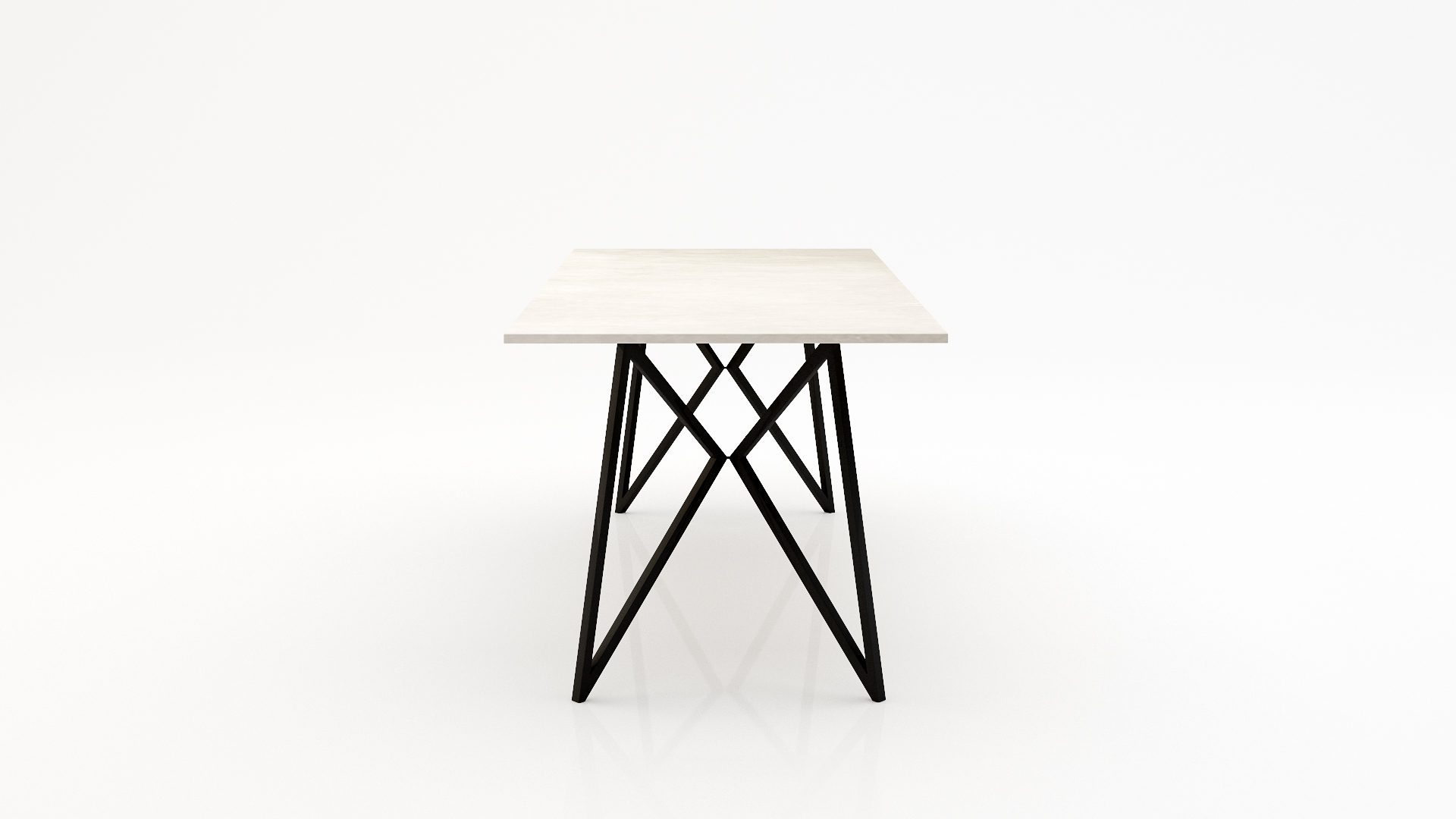 Rechthoekige marmeren eettafel Pipistrello Botticino Semi Classico