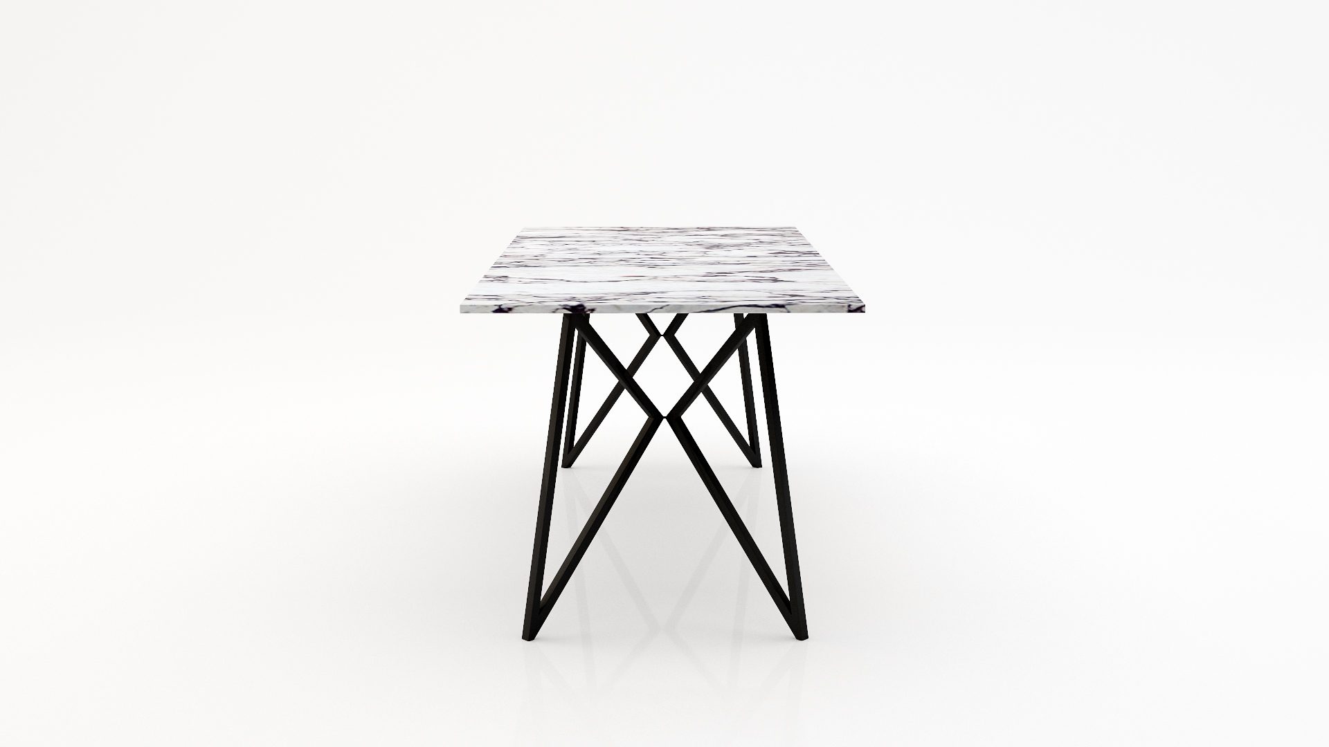 Rechthoekige marmeren eettafel Pipistrello – Calcatta Viola