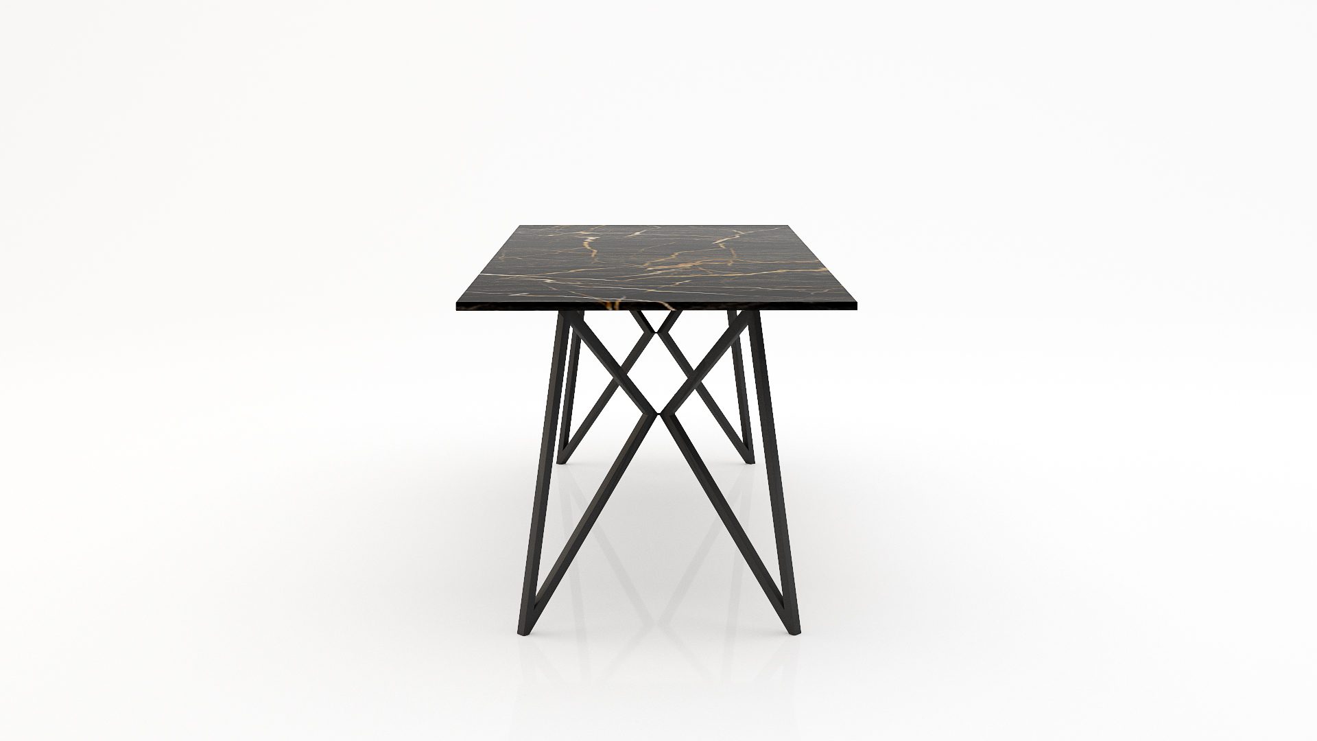 Rechthoekige marmeren eettafel Pipistrello Nero saint port laurent