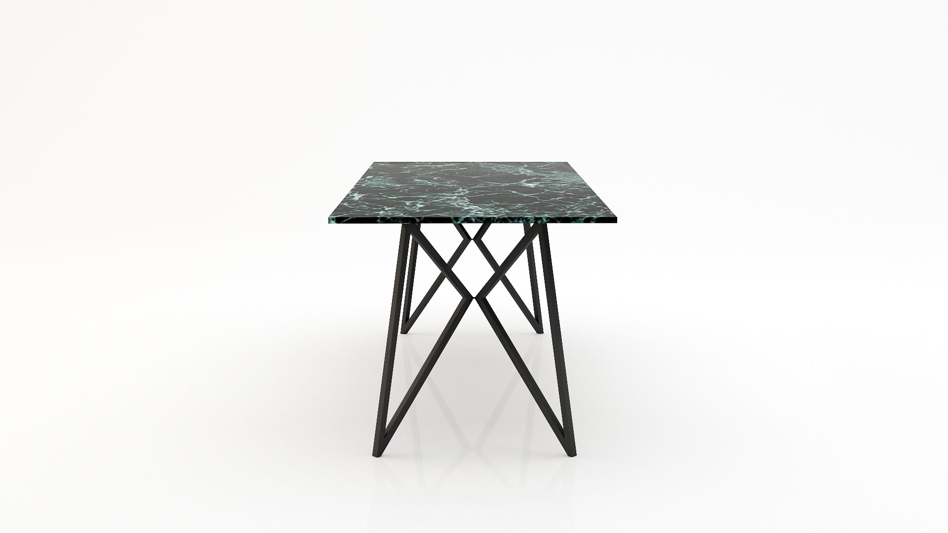 Rechthoekige marmeren eettafel Pipistrello Verde rameggiato