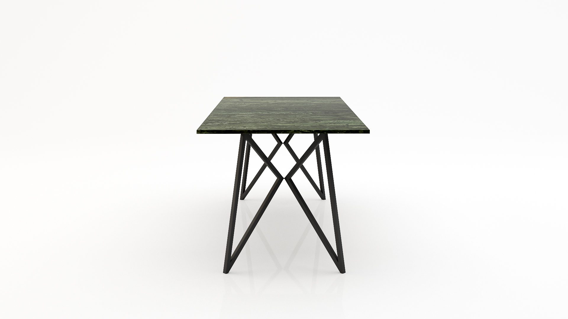 Rechthoekige marmeren eettafel Pipistrello – Verde Guatemala