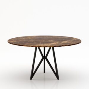 Ronde marmeren eettafel Pipistrello Tondo – Emperador dark