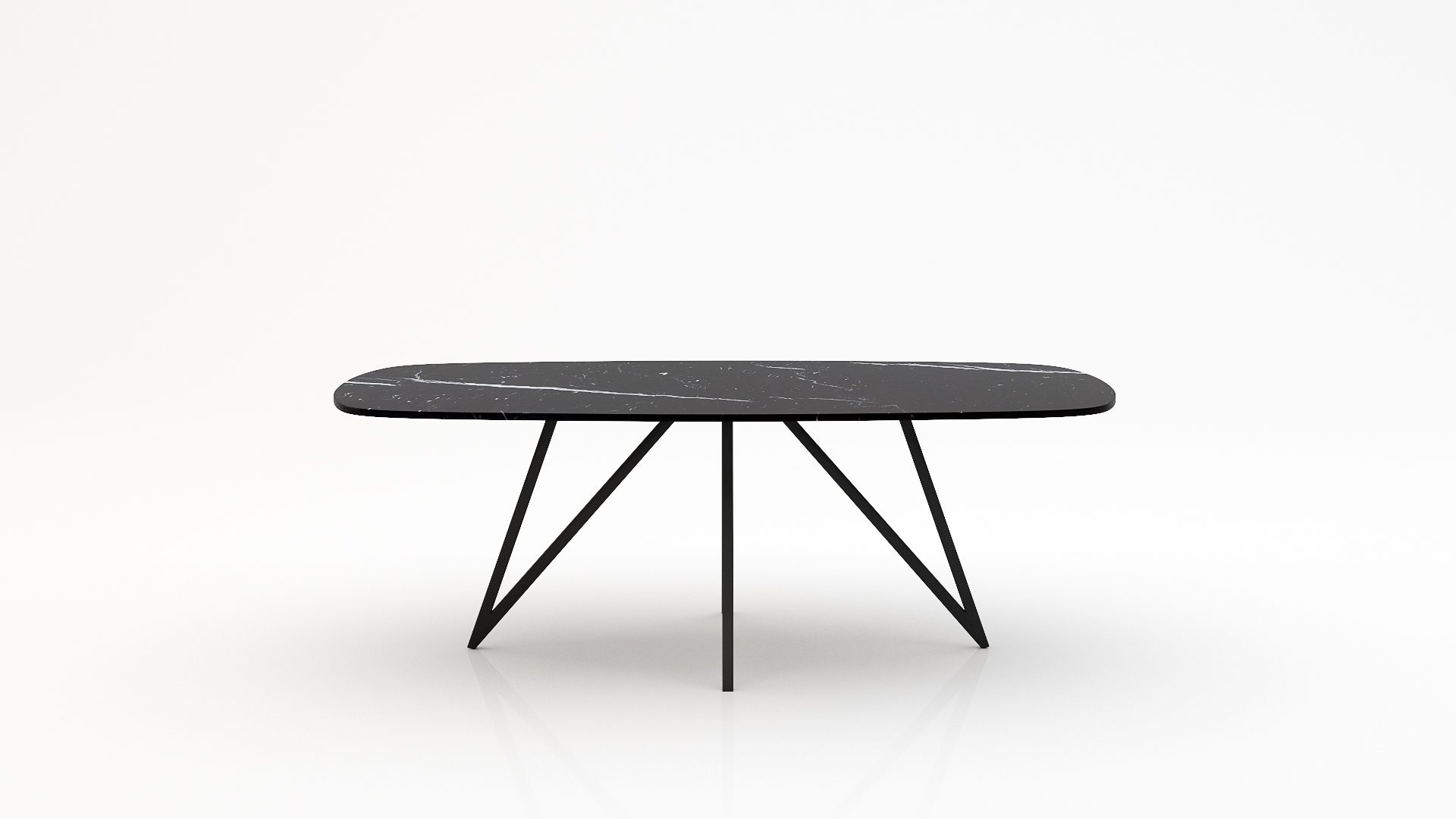 Deens ovale marmeren eettafel Polipetti – Nero Marquina