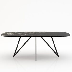 Deens ovale marmeren eettafel Polipetti – Titanium