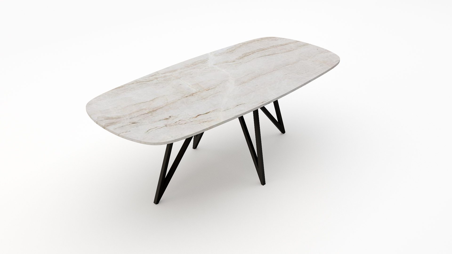 Deens ovale marmeren eettafel Polipetti Taj Mahal Quartzite