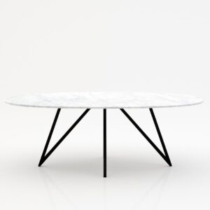 Ovale marmeren eettafel Polipetti – Bianco Carrara CD CHIARO
