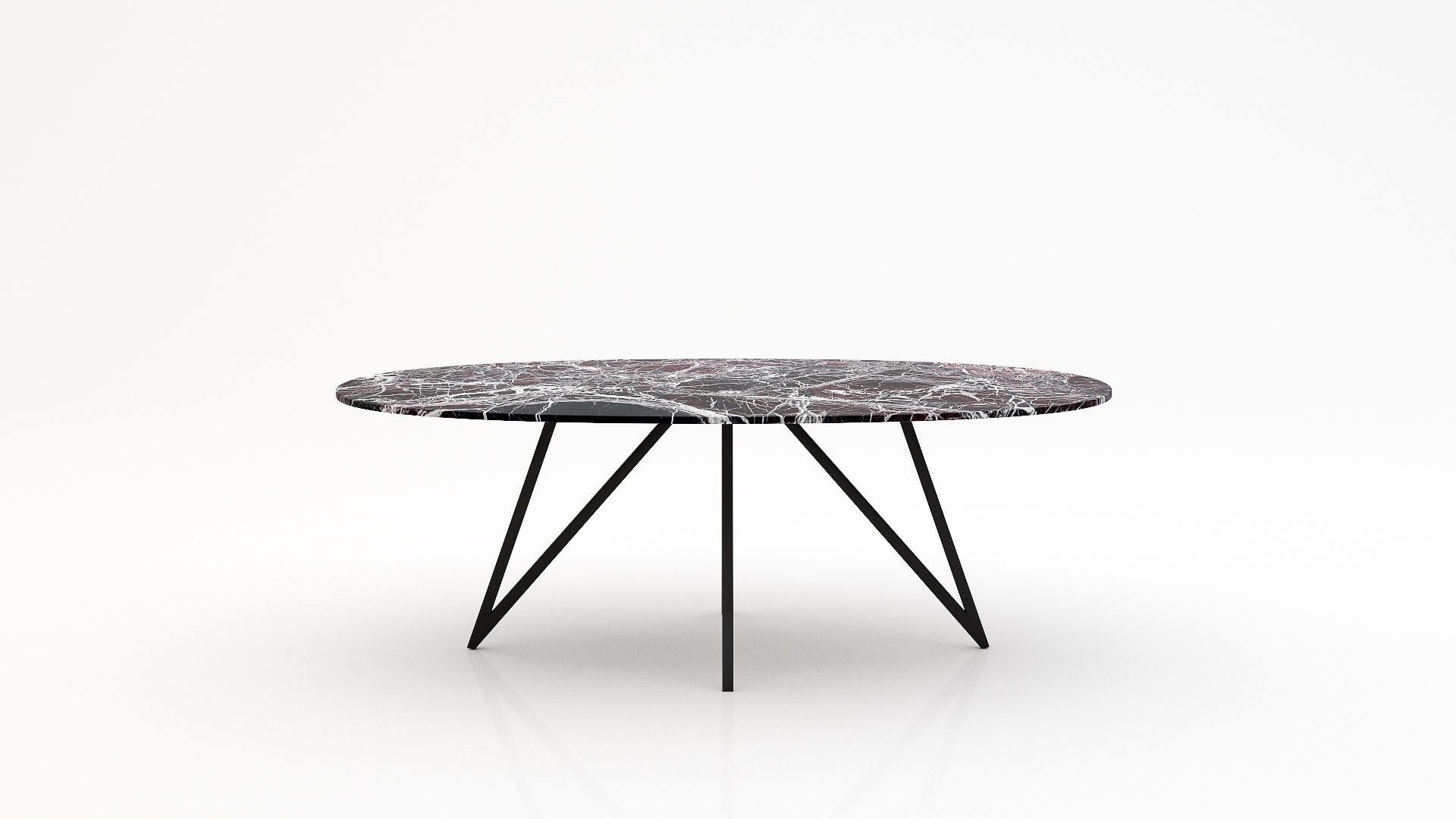 Ovale marmeren eettafel Polipetti – Rosso Levanto