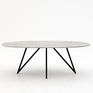 Ovale marmeren eettafel Polipetti – Taj Mahal Quartzite