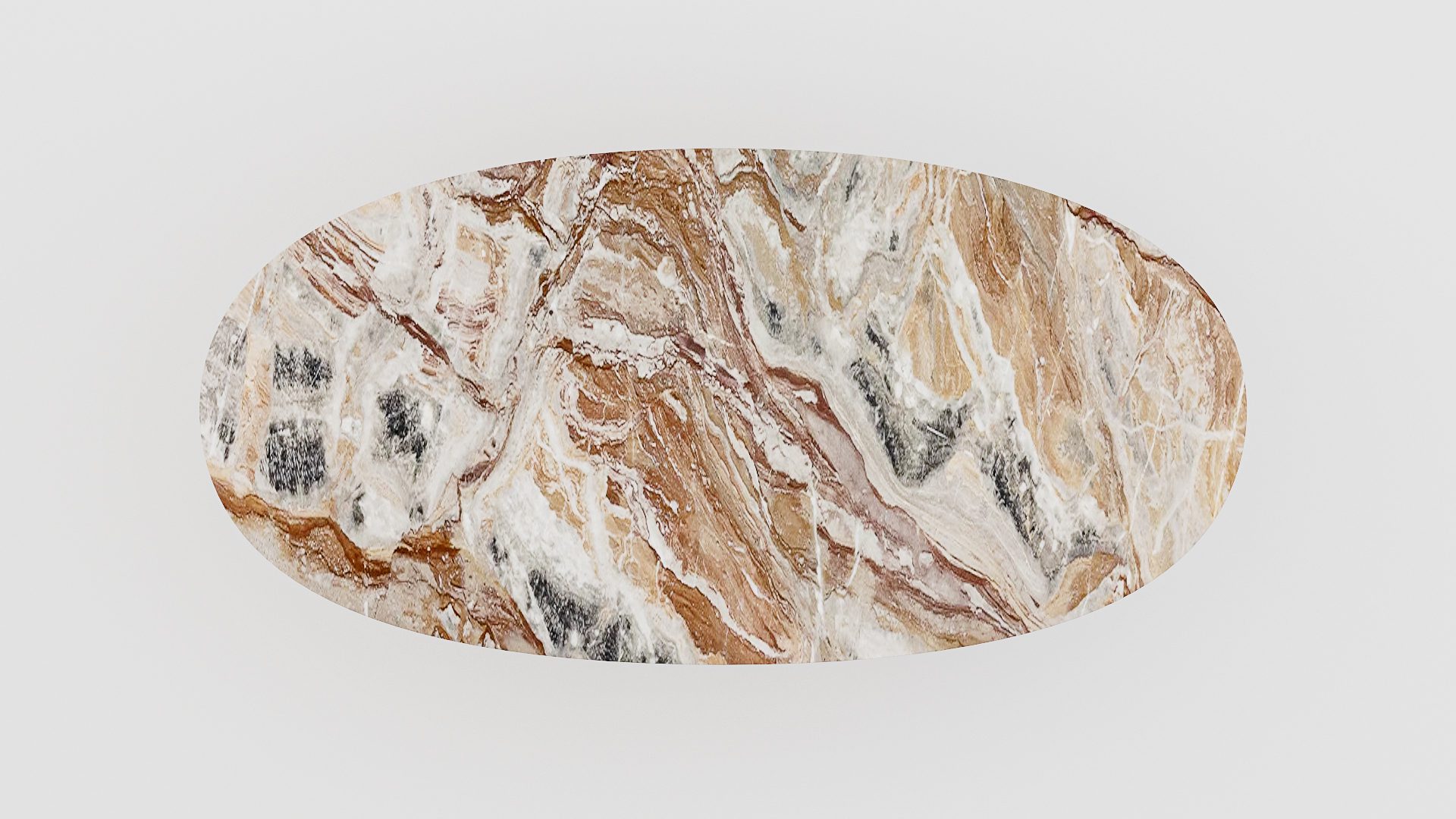 Ovale marmeren eettafel Polipetti – Arabescato Orobico Rosso