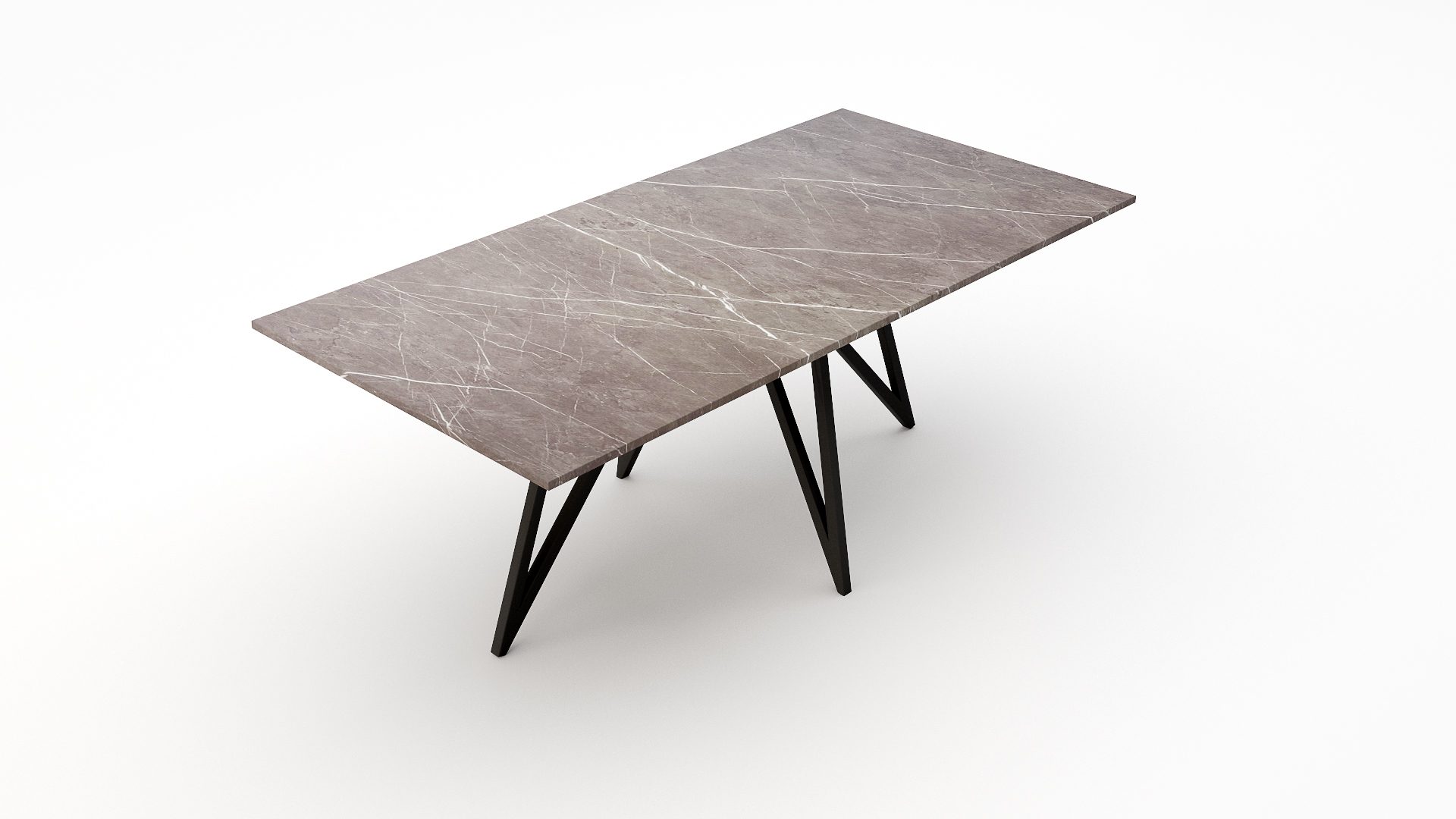 Rechthoekige marmeren eettafel Polipetti – Pietra Grey