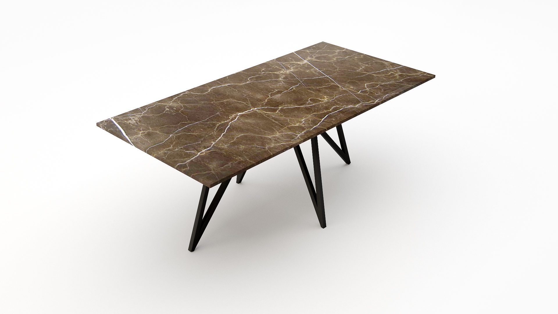 Rechthoekige marmeren eettafel Polipetti – Royal Brown