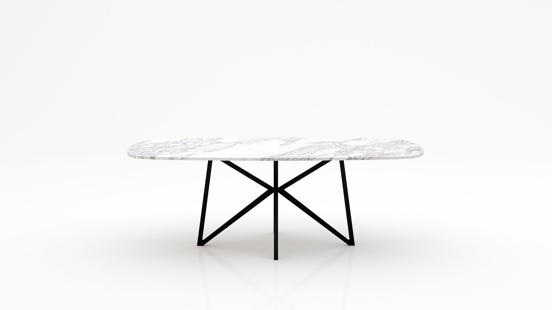 Deens ovale marmeren eettafel Stella – Arabescato Carrara