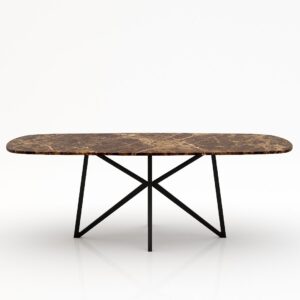 Deens ovale marmeren eettafel Stella – Emperador dark