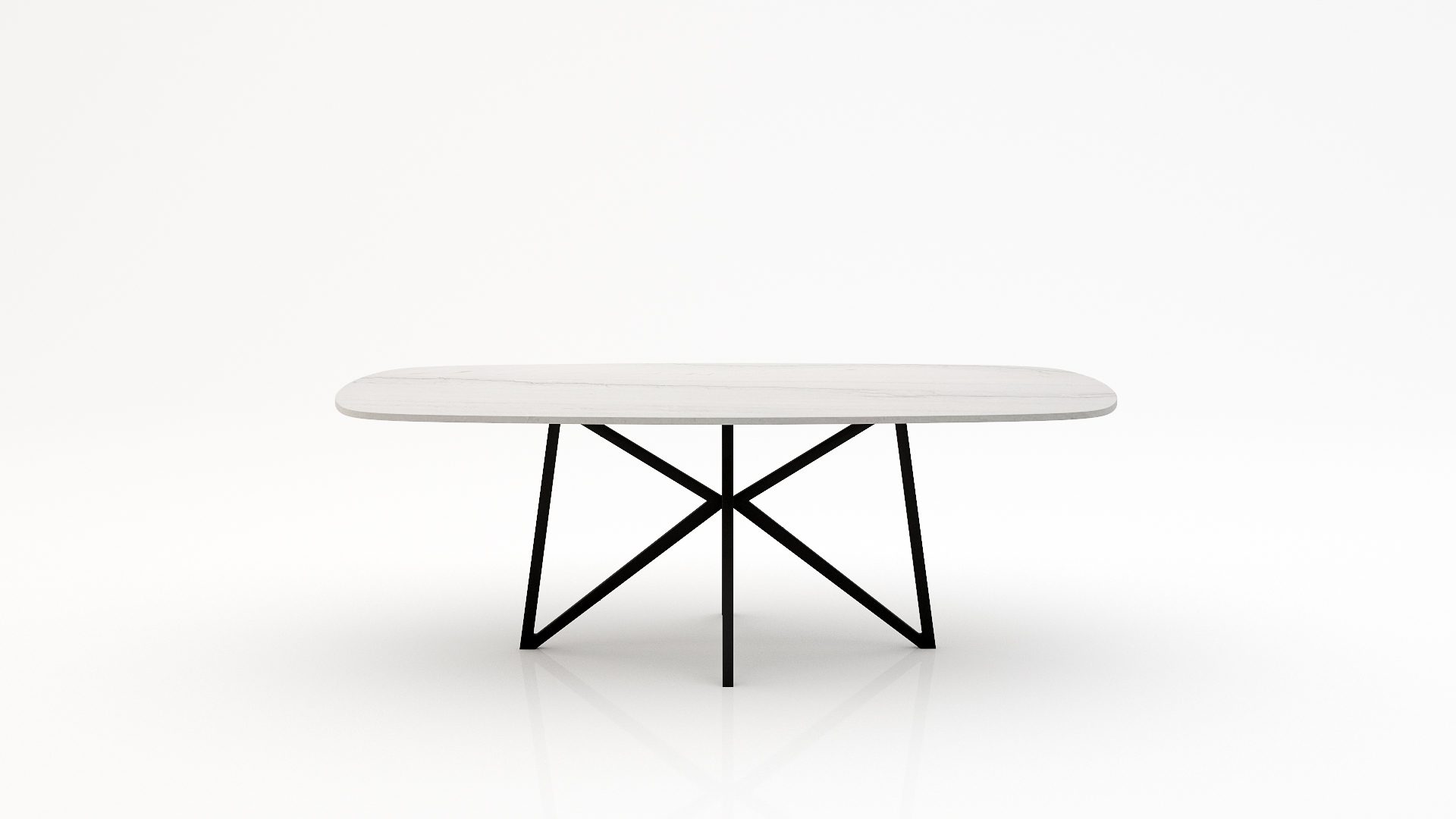Deens ovale marmeren eettafel Stella – Mont Blanc Quartzite