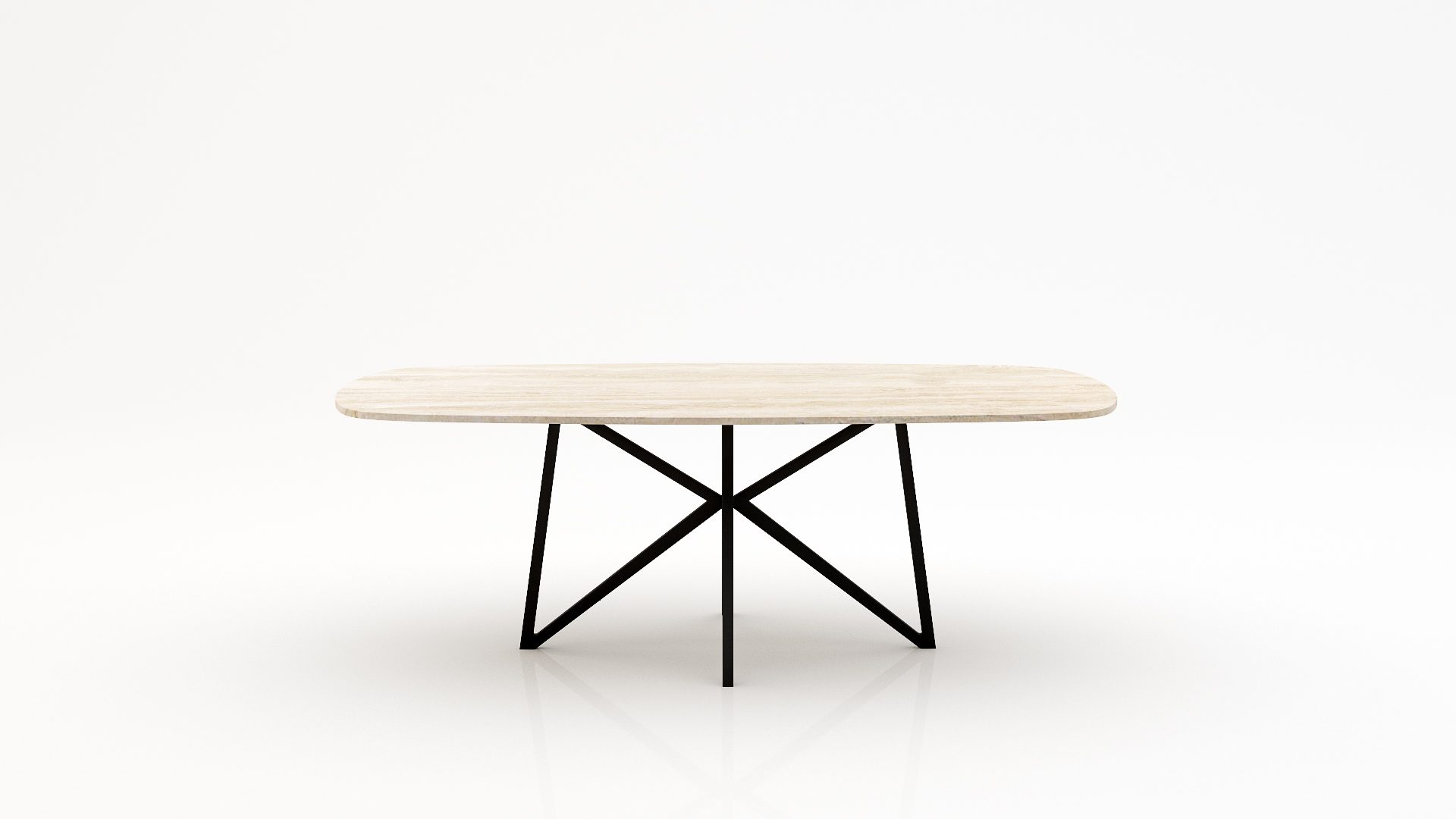 Deens ovale marmeren eettafel Stella – Travertino Chiaro