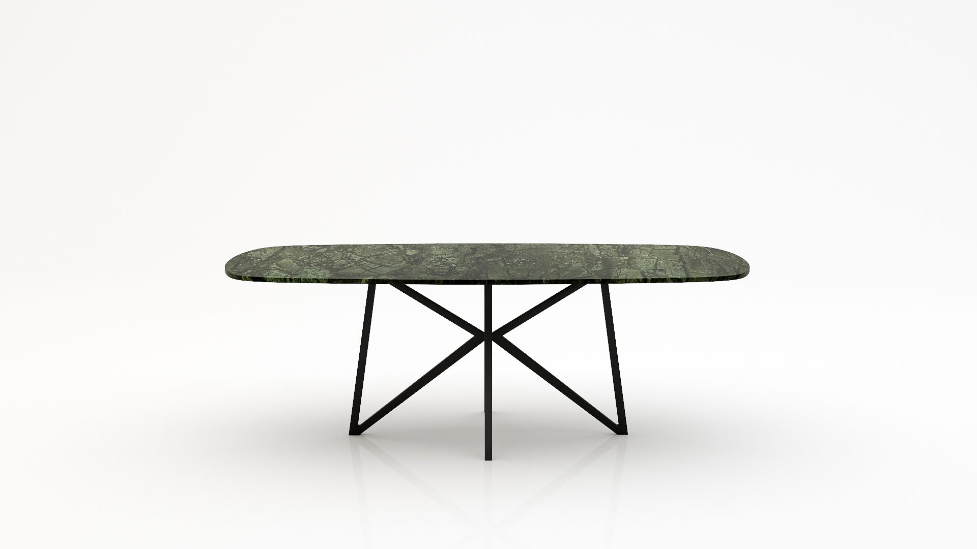 Deens ovale marmeren eettafel Stella – Verde Guatemala