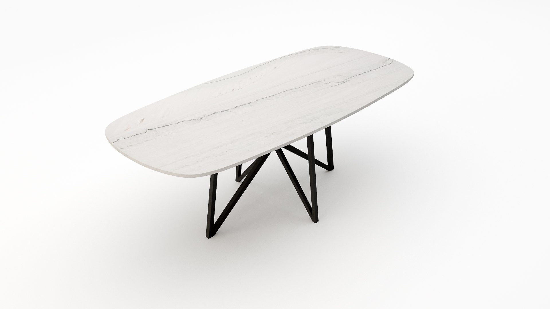 Deens ovale marmeren eettafel Stella – Mont Blanc Quartzite