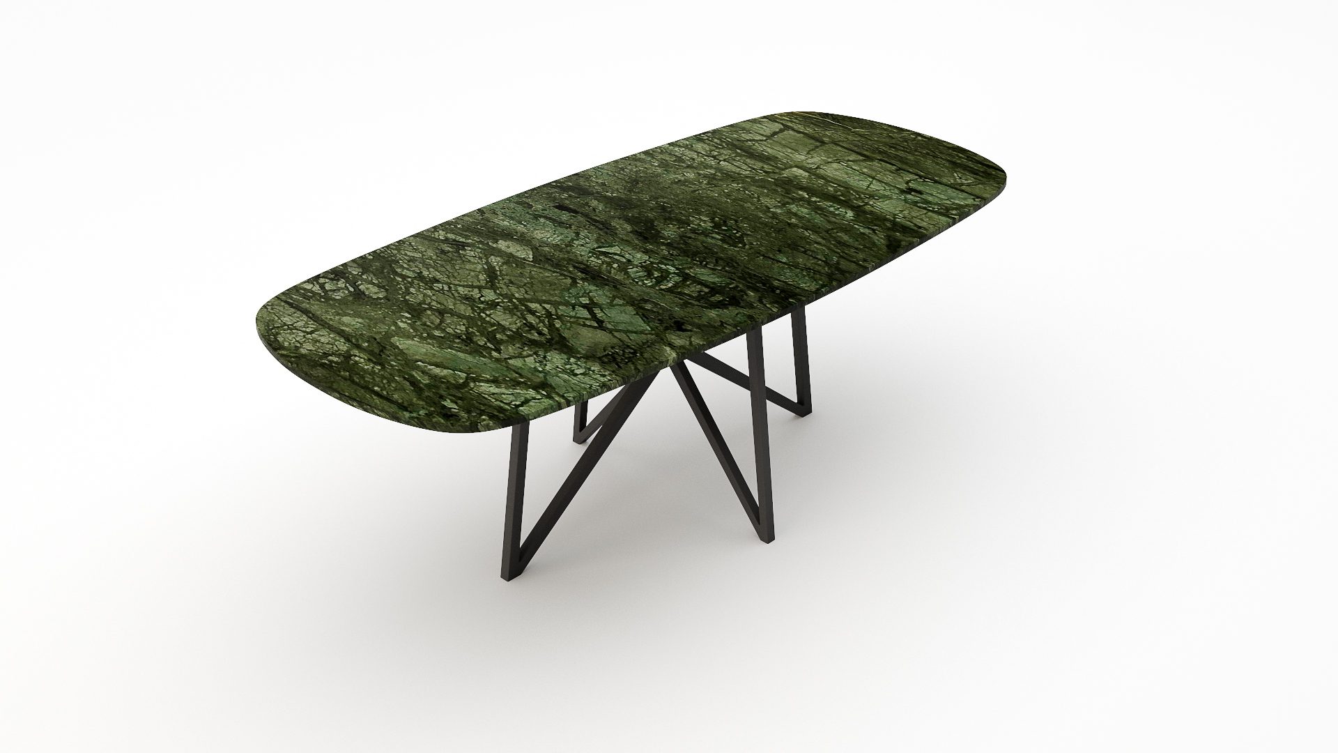 Deens ovale marmeren eettafel Stella – Verde Guatemala