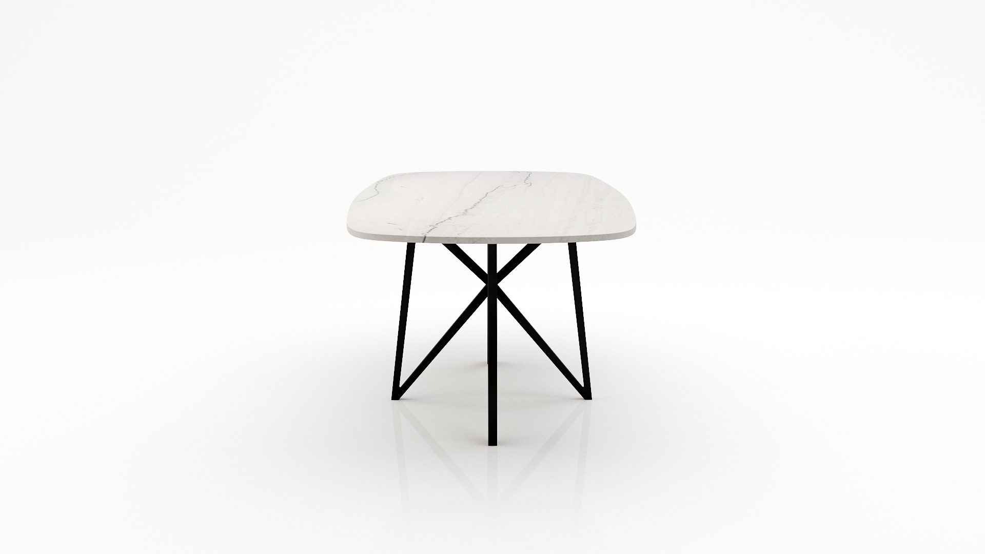 Deens ovale marmeren eettafel Stella – Mont Blanc Quartzite