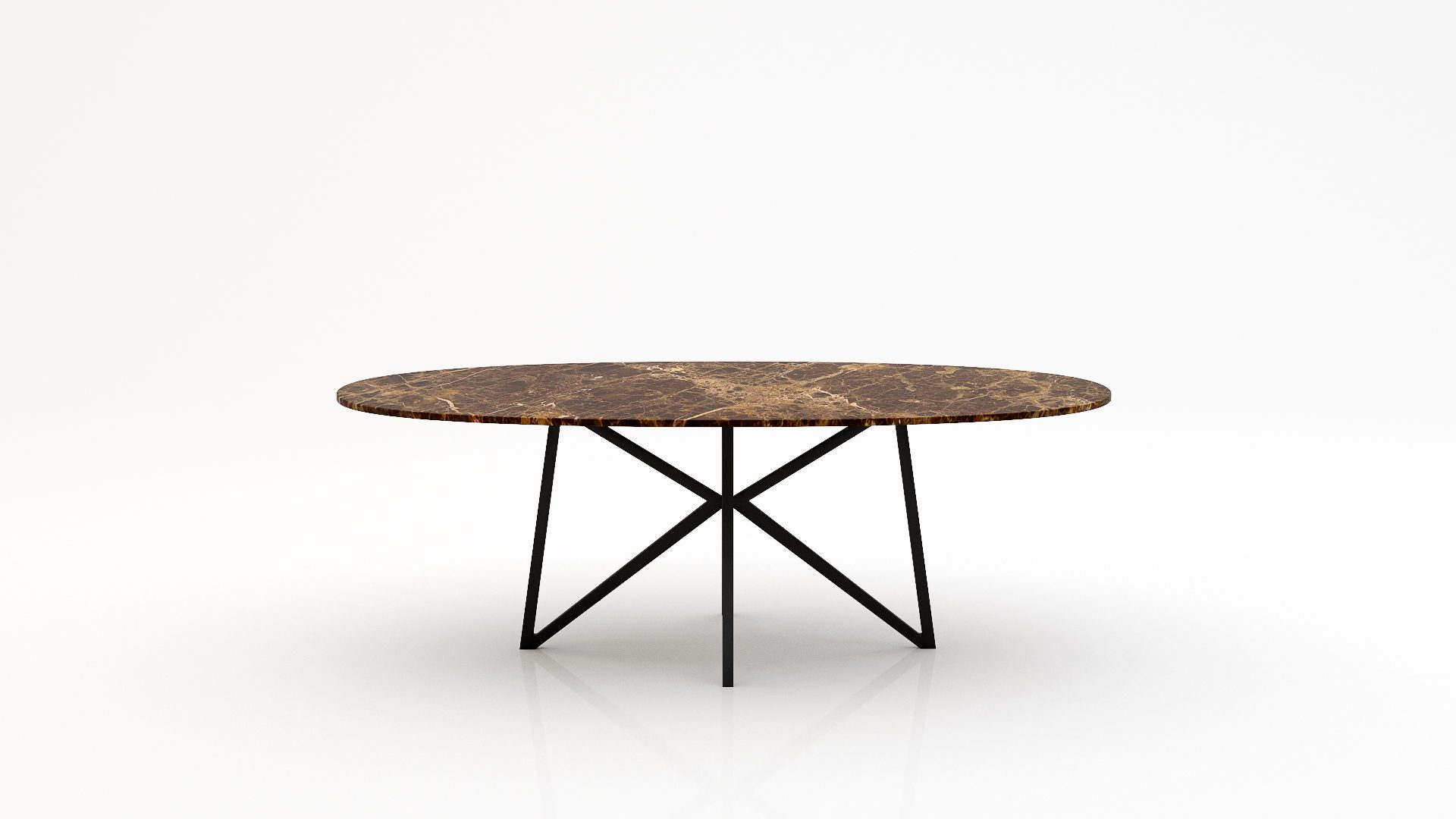 Ovale marmeren eettafel Stella – Emperador dark