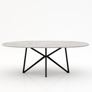 Ovale marmeren eettafel Stella – Taj Mahal Quartzite
