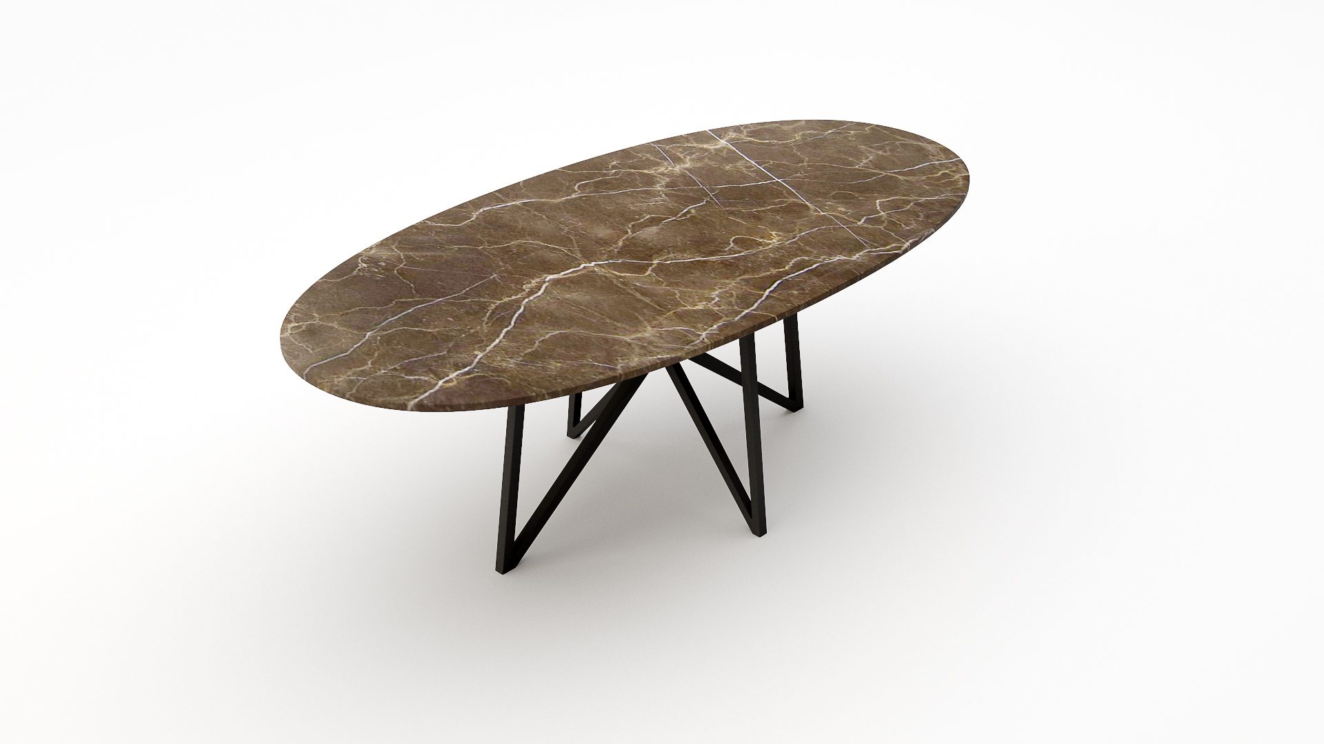 Ovale marmeren eettafel Stella – Royal Brown