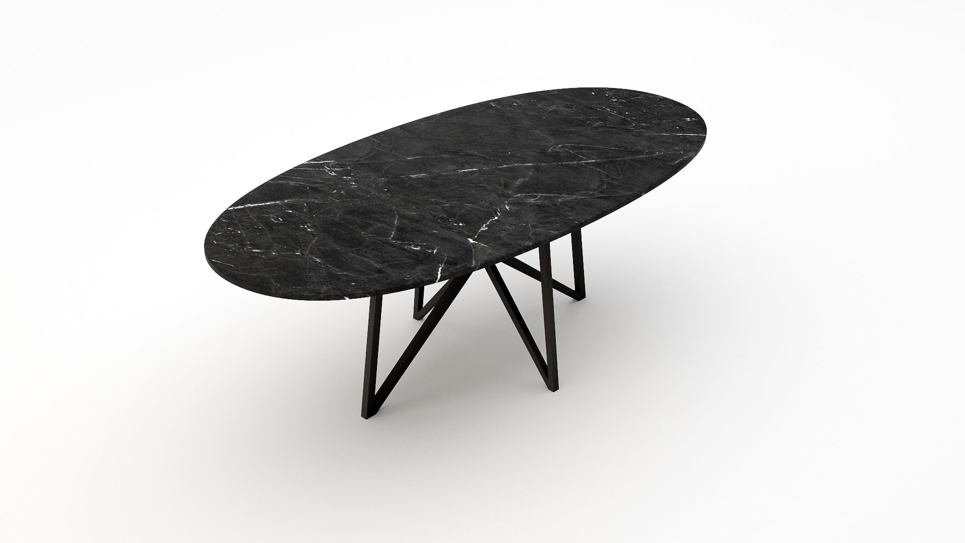 Ovale marmeren eettafel Stella – Negresco