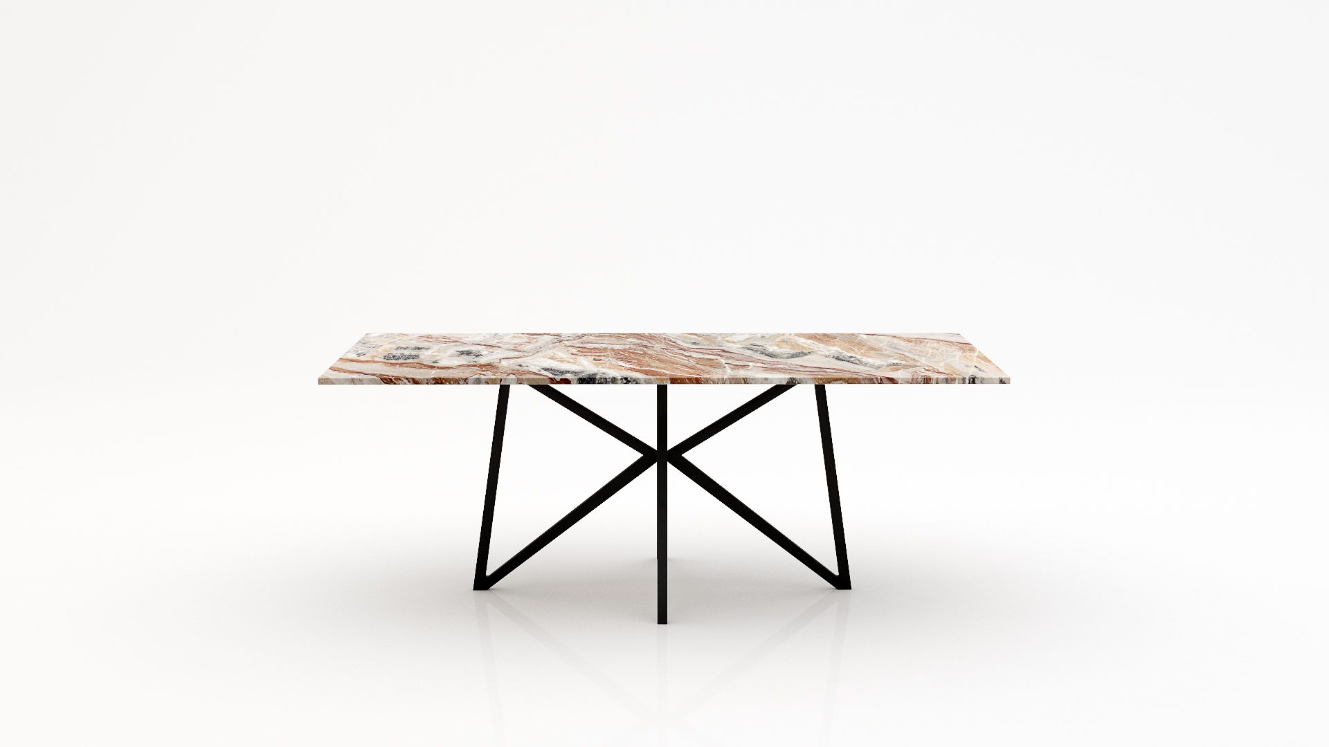 Rechthoekige marmeren eettafel Stella Arabescato Orobico Rosso
