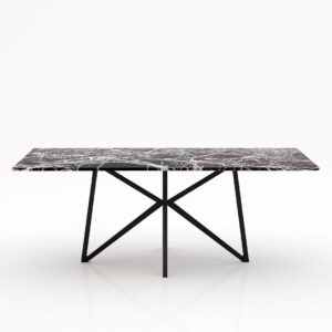 Rechthoekige marmeren eettafel Stella – Rosso Levanto